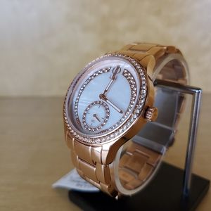 Jennifer Lopez Quartz Crystal Watch Rose Gold 36mm